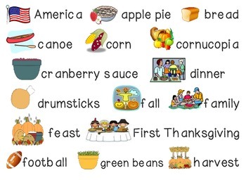 Thanksgiving Word Wall with File Folder Activities