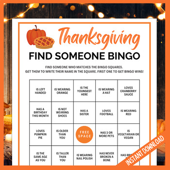 Thanksgiving Game Printable, 2023 Thanksgiving Game, Autumn Game, Office  Party Game, Icebreaker, Group Game Printable, Instant Download