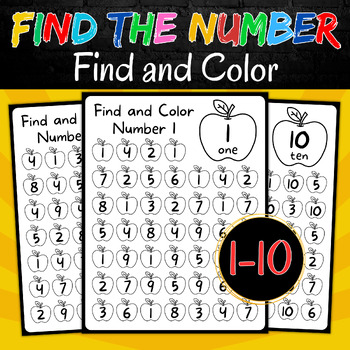 Preview of Find the numbers recognition Preschool Summer Math Center End of Year Activities