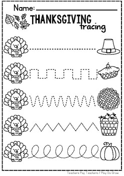 Thanksgiving Fine Motor Activity Tracing Lines | Ready to Use. PreK ...