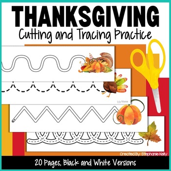 Thanksgiving Fine Motor Center, November Cutting and Tracing Activity