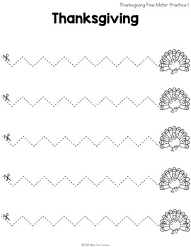 Thanksgiving Fine Motor Practice Skills and Activities by Mrs Ds Corner
