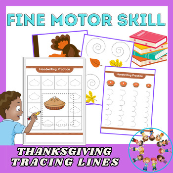 Preview of Thanksgiving Fine Motor/ Thanksgiving Activities For Kindergarten/ Tracing Lines