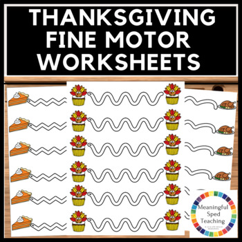Preview of Thanksgiving Fine Motor Tracing and Pre-Writing Printable Worksheets