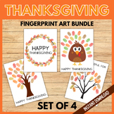 Thanksgiving Fingerprint Art, Preschool Fall Craft, Printa