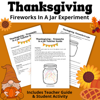 Preview of Thanksgiving Fireworks in a Jar | Thanksgiving Science Lab | Density of Liquids.
