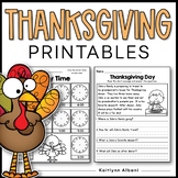 Thanksgiving Math and Literacy Printables