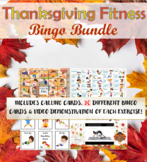 Thanksgiving Fitness Bingo BUNDLE (30 Cards & Exercise Vid