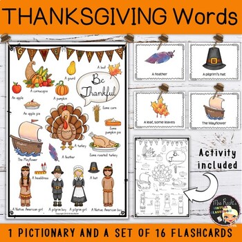 Preview of Thanksgiving Activities Flashcards and Pictionary