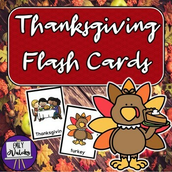 Preview of Thanksgiving Flash Cards - Holiday Vocabulary for PreK, ESL, Special Education