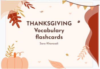 Preview of Thanksgiving Flashcards & What are you thankful for?
