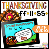 Thanksgiving Floss Rule FF SS LL Phonics Boom Cards & TpT Easel