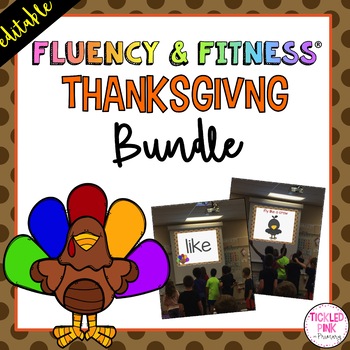 Preview of Fluency & Fitness® Thanksgiving Brain Breaks {EDITABLE}