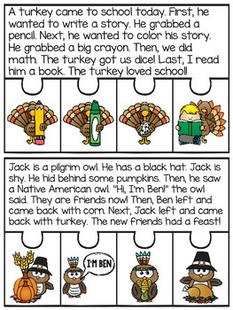 Fall Fluency And Sequencing Reading Prehension Puzzles