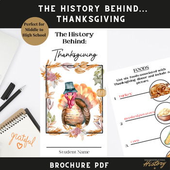 Preview of Thanksgiving Foldable Brochure (Middle to High School)