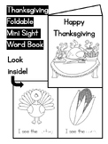 Thanksgiving Foldable Mini Sight Word Book