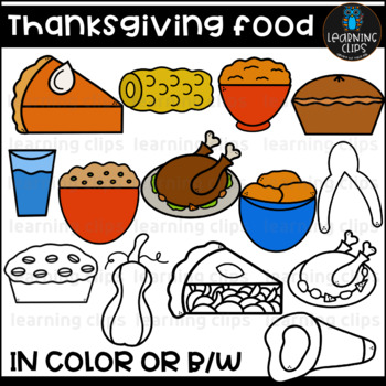Thanksgiving Food Clipart | Food Clipart by Learning Clips | TPT