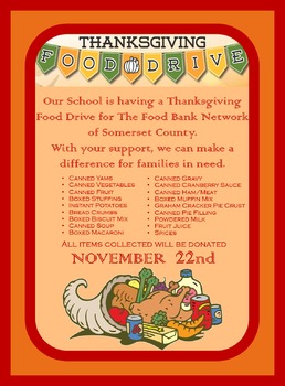 Preview of Thanksgiving Food Drive Flyer