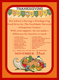 Thanksgiving Food Drive Flyer
