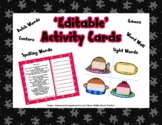 Thanksgiving Food - Editable Activity Cards - Supports 10 