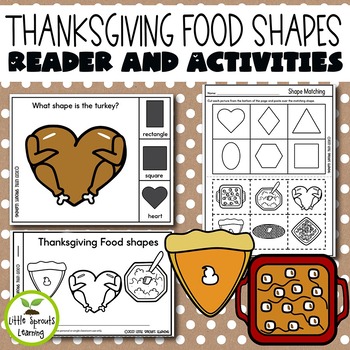 Preview of Thanksgiving Food Shapes Emergent Reader and Shape Recognition Activities