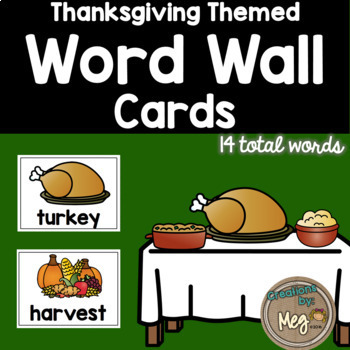 Preview of Thanksgiving Food Word Wall Cards