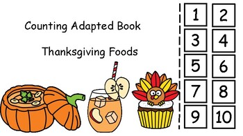 Preview of Thanksgiving Foods Counting Adapted Book (Thanksgiving)