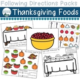 Thanksgiving Foods Following Directions Pack