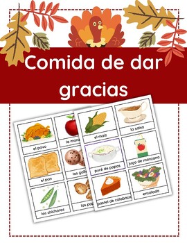 Preview of Thanksgiving Foods in Spanish Freebie