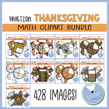 Preview of Thanksgiving Fraction Clipart Bundle- Thanksgiving Food