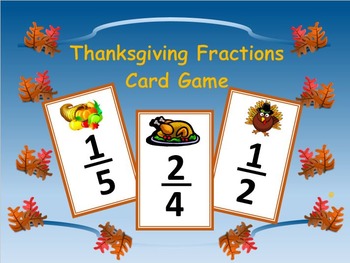 Preview of Thanksgiving Fractions Card Game