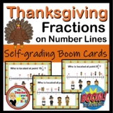 Thanksgiving Fractions on a Number Line Boom Cards