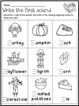 thanksgiving printables kindergarten