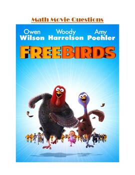 Preview of Thanksgiving Free Birds Movie Math Questions with Activities