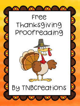 Preview of Thanksgiving FREE Proofreading Worksheet