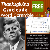 Thanksgiving Freebie for Middle School - Gratitude Quote