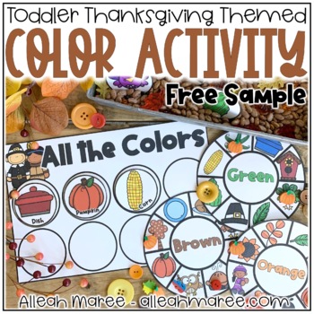 Preview of Thanksgiving Freebie for Color Identification