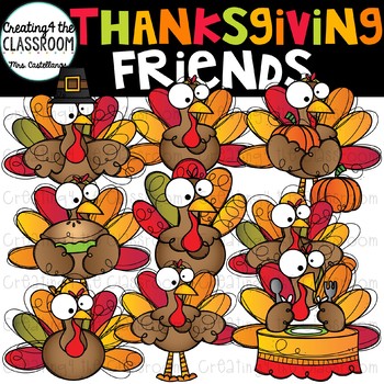 Preview of Thanksgiving Friends Clip Art {Turkey Clip Art}