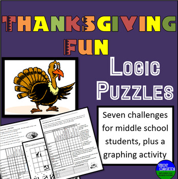 Preview of Thanksgiving Fun Activities! 7 Logic Puzzles & Brain Teasers for Middle School
