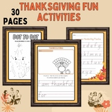 Thanksgiving Fun Activities Pack  | Printable Autumn Activities