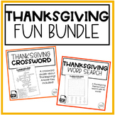 Thanksgiving Fun | BUNDLE | Crossword | Word Search | For 