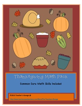 Preview of Thanksgiving Fun Common Core Math Pack