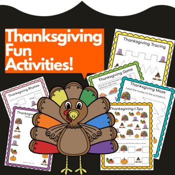 Thanksgiving Fun Interactive Activities- Digital and Printable Worksheets