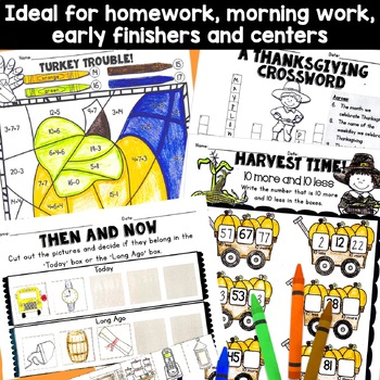 First Grade Thanksgiving Worksheets by Sweet Sensations | TpT
