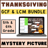 Thanksgiving GCF & LCM | Math Mystery Digital Activity Cho