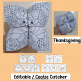 Thanksgiving Game Cooties Catcher Turkey Writing Activitie