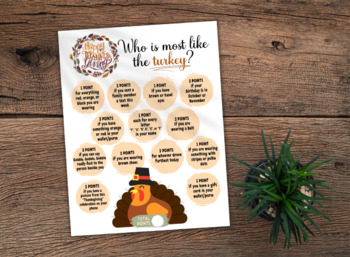 Thanksgiving Game Printable, 2023 Thanksgiving Game, Autumn Game, Office  Party Game, Icebreaker, Group Game Printable, Instant Download