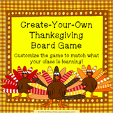 Thanksgiving Game: Customizable Thanksgiving Activity