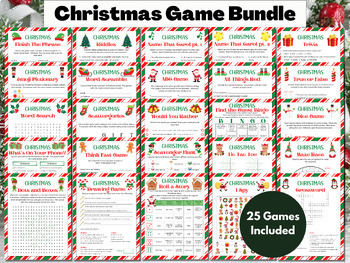 Preview of Christmas Games Bundle | Christmas Activities | Christmas Games | Holiday Games