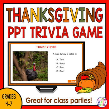 Preview of Thanksgiving Games - Thanksgiving Trivia Game - Thanksgiving Class Party Games
